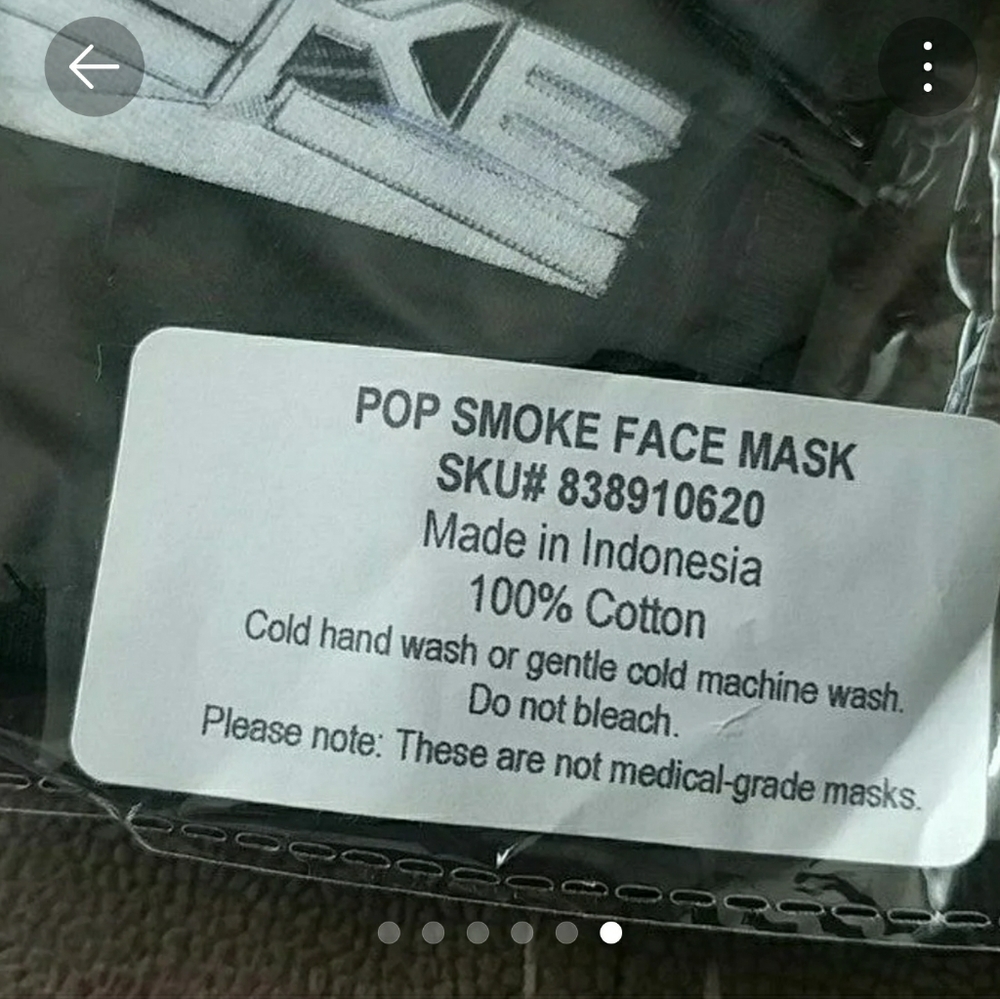 Pop smoke reversible mask - Picture 3 of 3